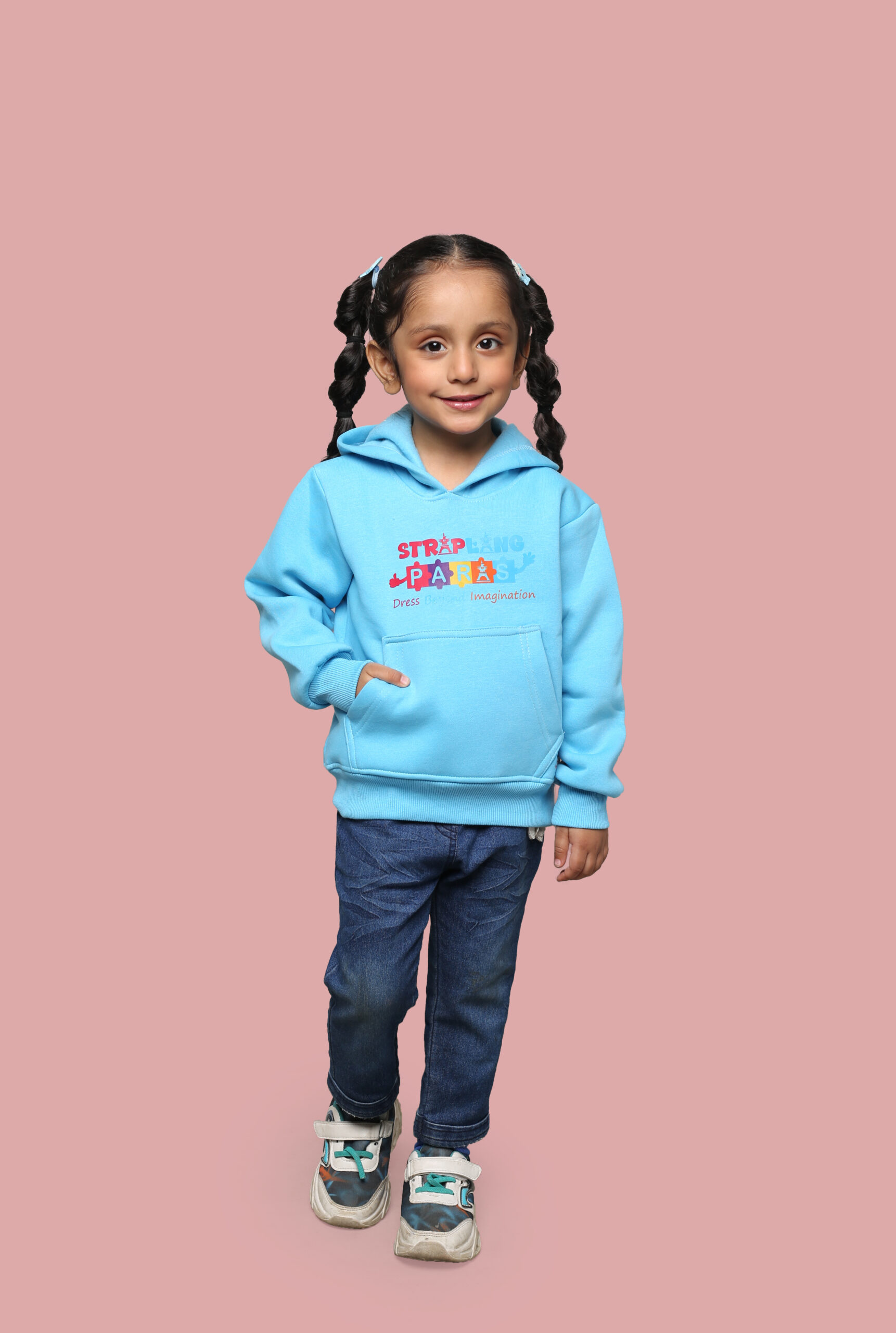 auto draft Kids Sky Blue Printed Hoodie – Winter Wear