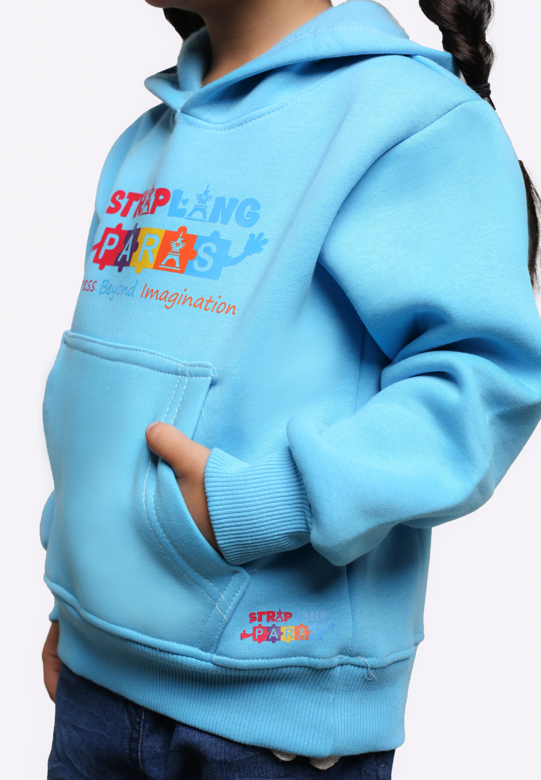 auto draft Kids Sky Blue Printed Hoodie – Winter Wear