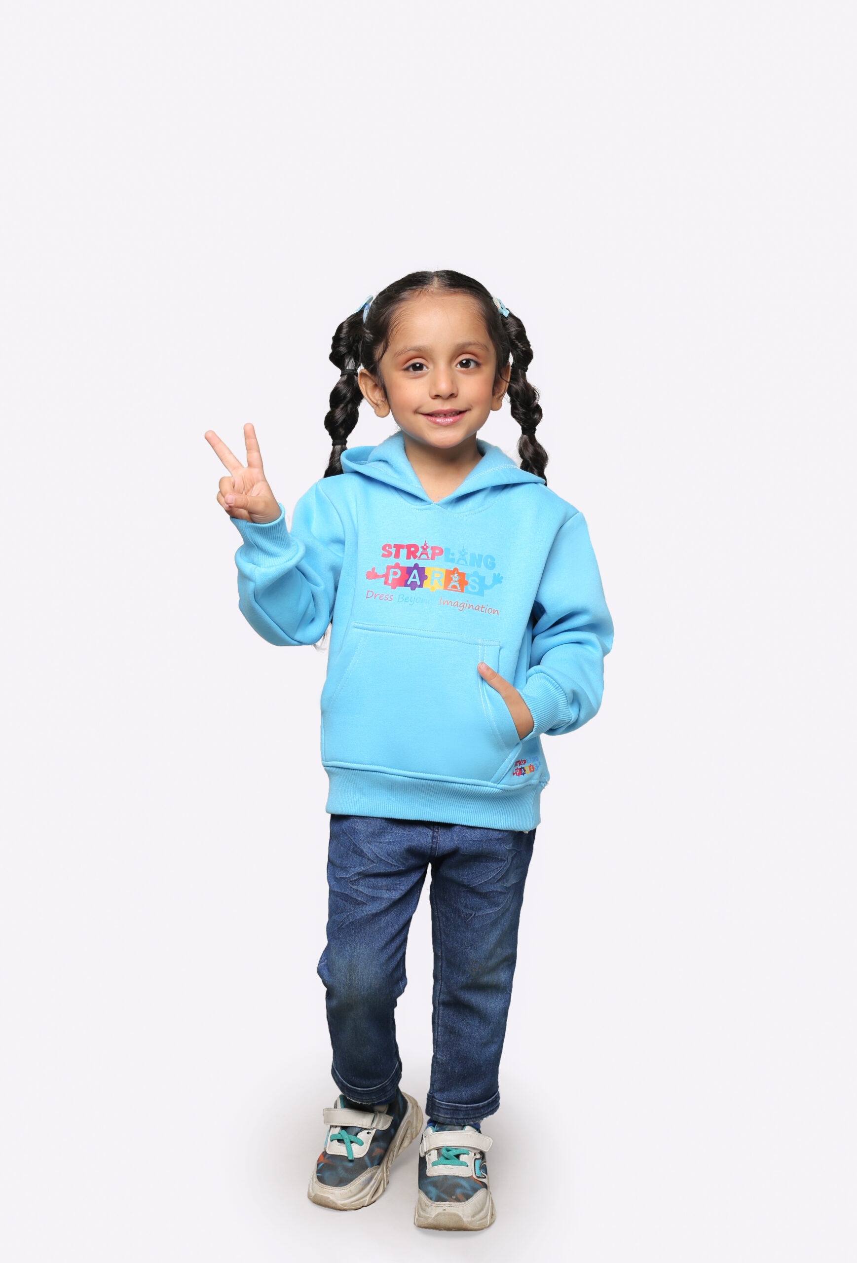 auto draft Kids Sky Blue Printed Hoodie – Winter Wear