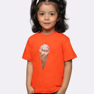 unisex kids orange half sleeve t shirt