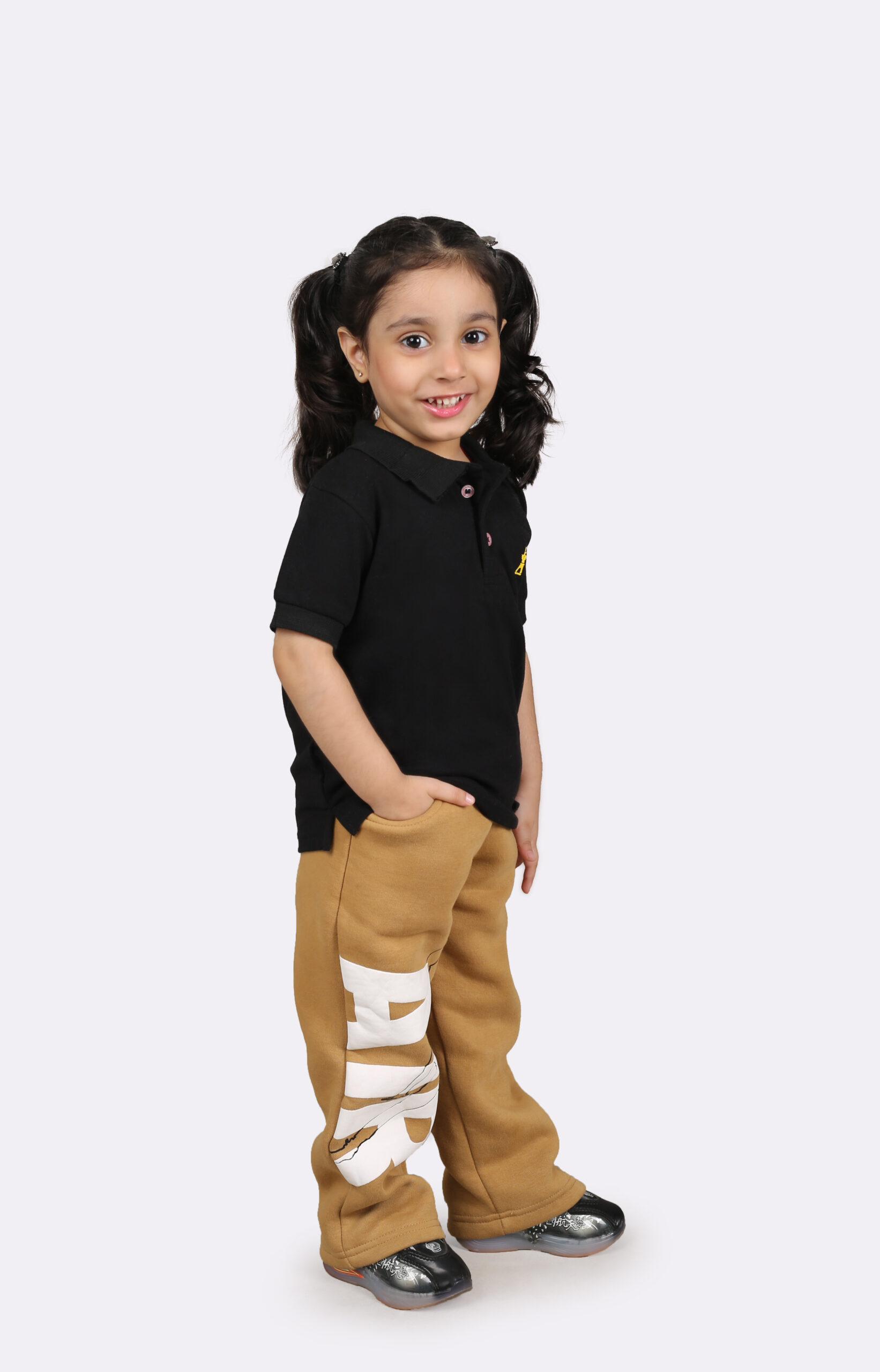 auto draft Kids Black Cotton Polo T-Shirt (Unisex)